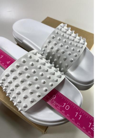 Pool Fun Donna White Studded Sandal Slides WOMEN'S E094 - Picture 12 of 12
